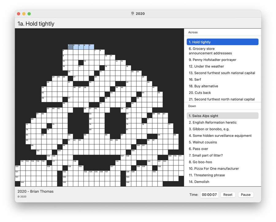 Crossword puzzle grid in the shape of a pile of poo emoji.